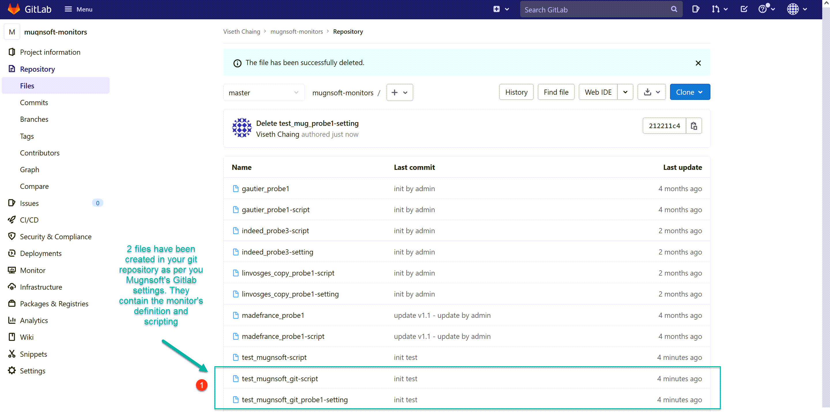 getting-started commit Gitlab update